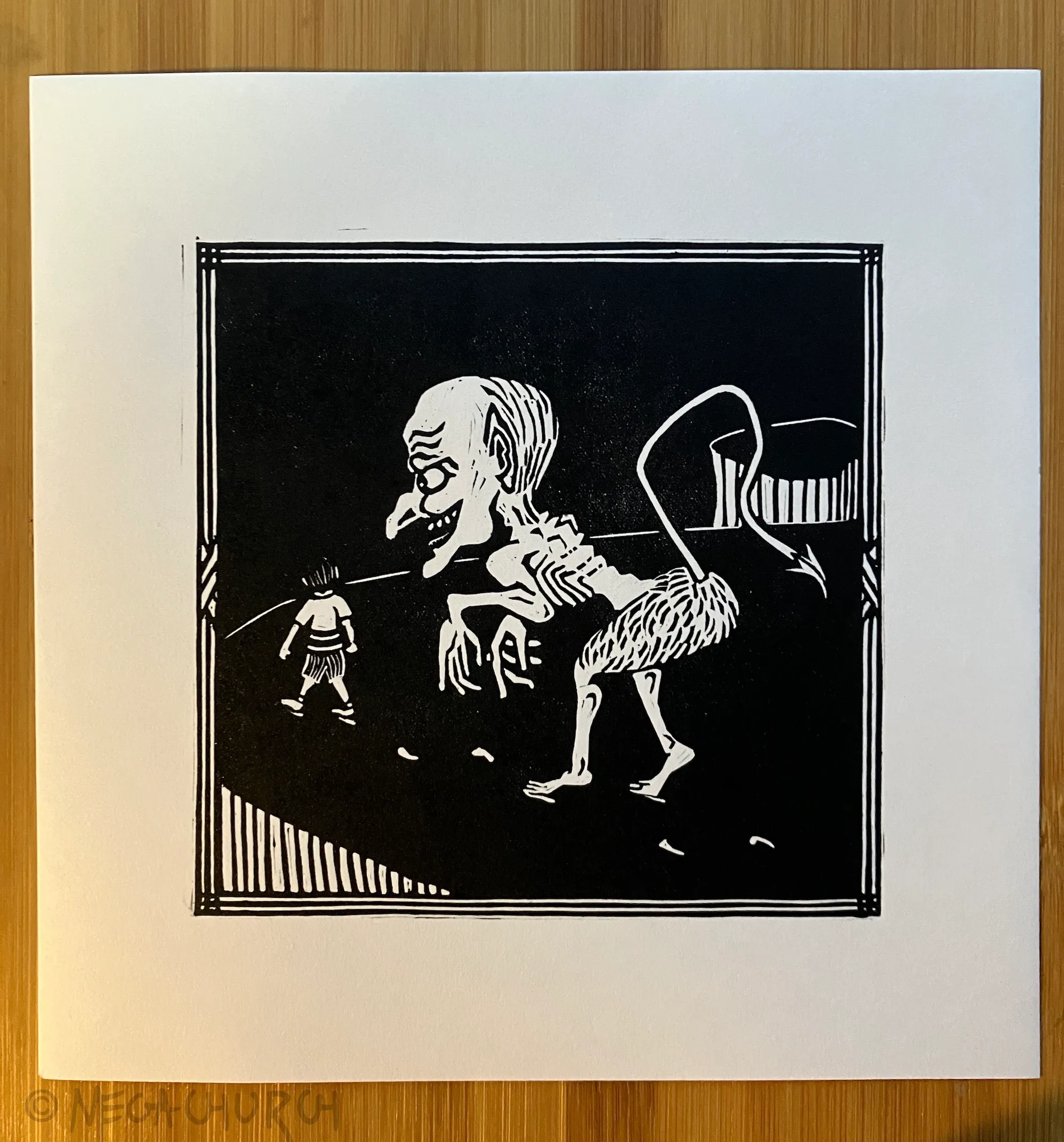 A work-in-progress test print of 'Evil Follows'.